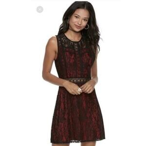 Disney Pixar Coco Goth Red Black Lace Dress Junior sz. Medium (Ladies XS)